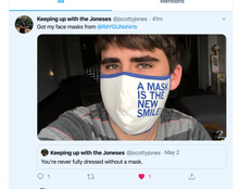 Load image into Gallery viewer, Fabric Face Mask: A Mask Is The New Smile