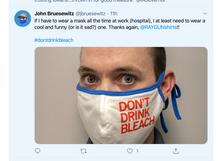 Load image into Gallery viewer, Fabric Face Mask: Don't Drink Bleach