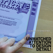 Load image into Gallery viewer, Zoom Attendance Certificate Poster
