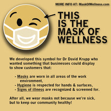 Load image into Gallery viewer, Mask Of Wellness Window Cling Sticker