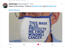 Load image into Gallery viewer, Fabric Face Mask: Windmill Cancer
